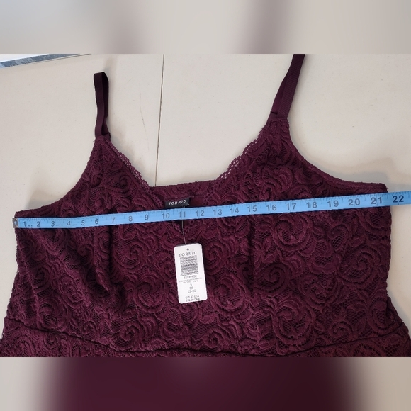NWT Torrid Burgundy Lace Sleeveless Midi Sundress Sz 3 - Picture 16 of 16